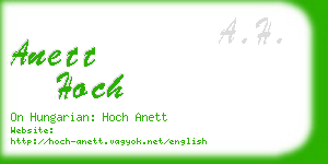 anett hoch business card